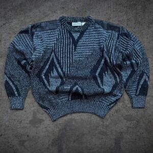 Vintage 90's Method Knit Sweater Size Large Retro Cozy Grunge Goth Preppy